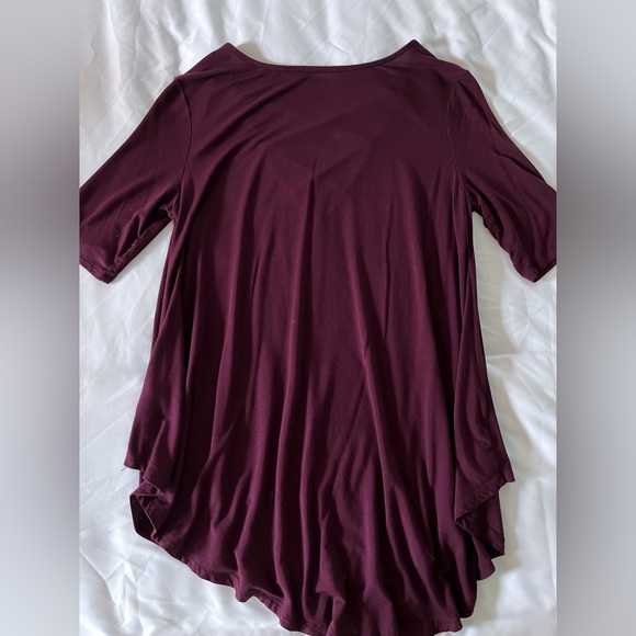 American Eagle Burgundy Short Sleeve Strappy Blouse Size Small - Picture 5 of 10